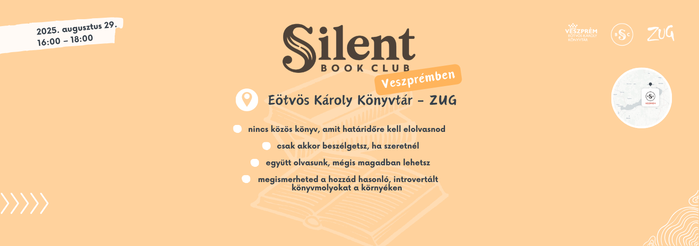 A Silent Book Club (SBC) egy kötöttségek nélküli könyvklub.  Gyere, hozd magaddal az aktuális könyved és olvassunk együt