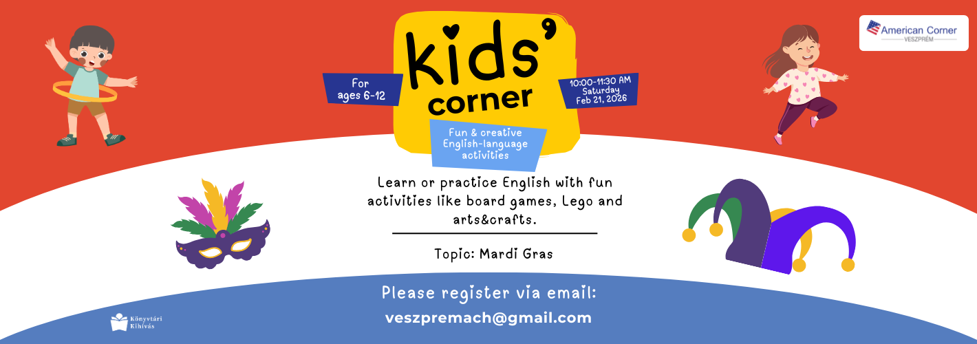 Kids corner - Join us for a fun morning, where kids can learn or practice the English language with fun activitiesÂ