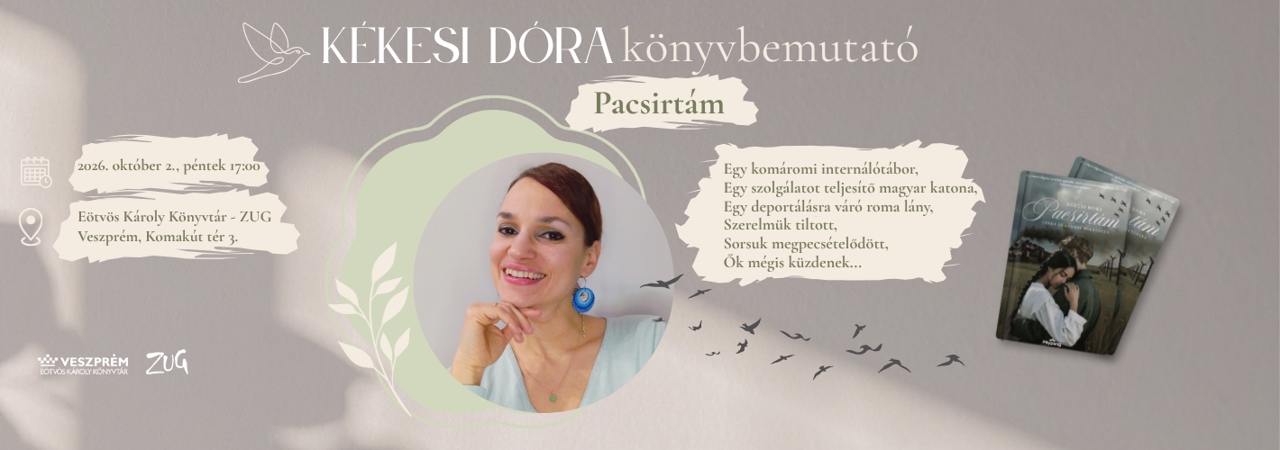 Kékesi Dóra - könyvbemutató Egy történet szerelemről, bátorságról és sorsokról – Kékesi Dóra a ZUG-ban! Október 2-án Ké