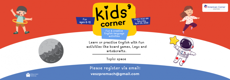 Kids corner - Join us for a fun morning, where kids can learn or practice the English language with fun activities 