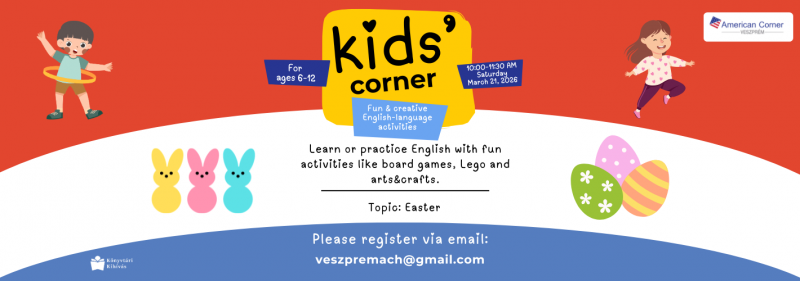 Kids corner - Join us for a fun morning, where kids can learn or practice the English language with fun activities 