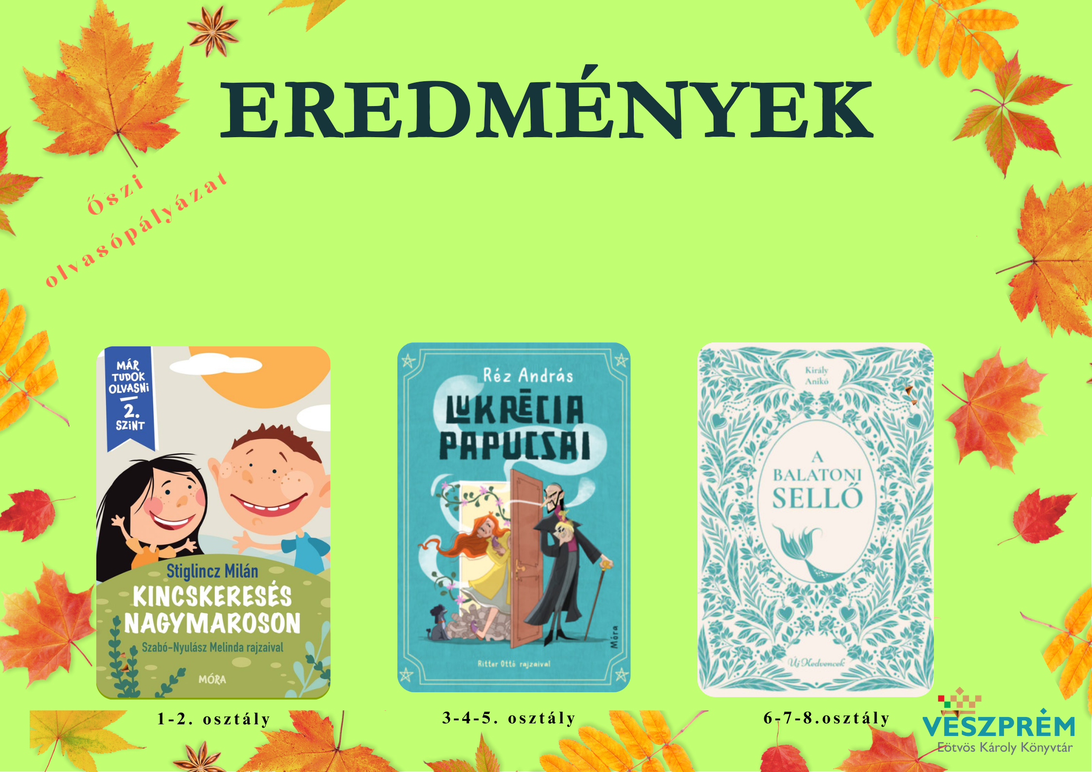 Őszi olvasópályázatok eredményei